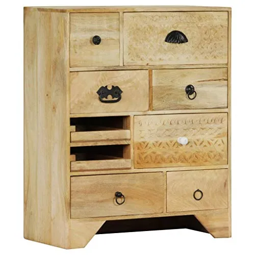 SKM Cassettiera 60x30x75 cm Legno Massello di Mango (25kg)