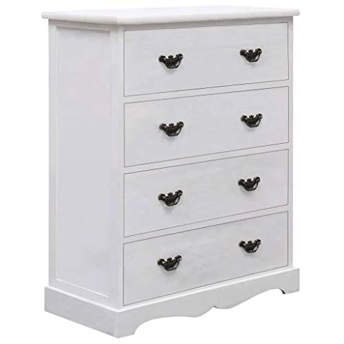 SKM Cassettiera Bianca 60x30x75 cm Legno