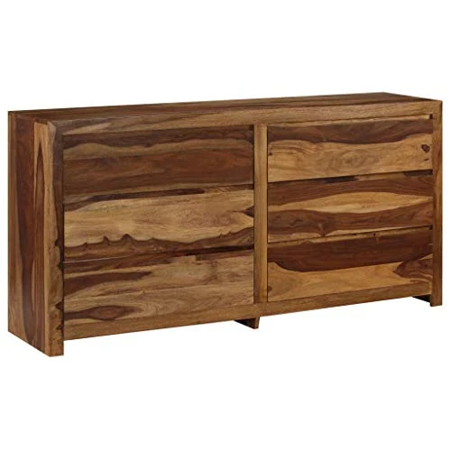 SKM Cassettiera Legno Massello di Sheesham 160x40x80 cm