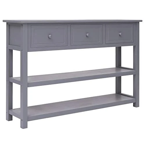 SKM Credenza Grigia 115x30x76 cm Legno