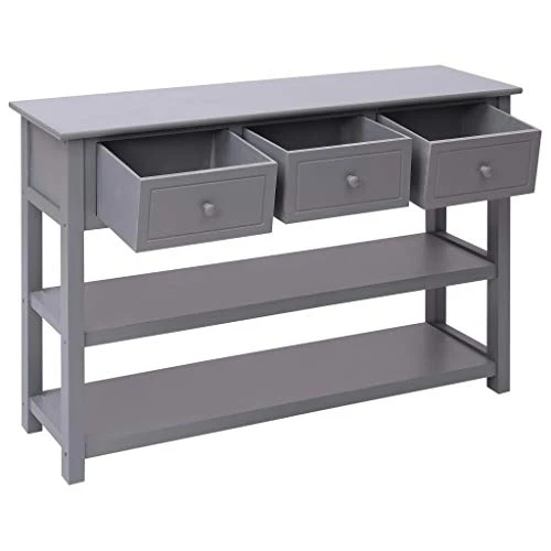 SKM Credenza Grigia 115x30x76 cm Legno