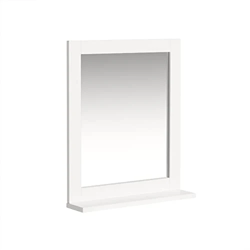SoBuy Set mobili da Bagno salvaspazio (Specchio, Bianco) FRG129-W