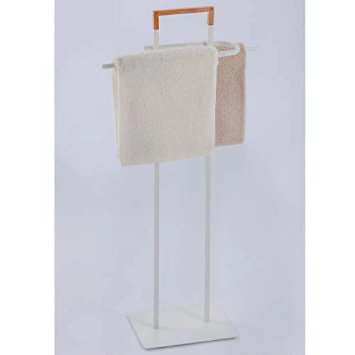 Spirella - Piantana da bagno portasciugamani, serie Natura, (L x x P) circa 46,5 x 20 x 85,5 cm, con 2 aste per asciugaman...