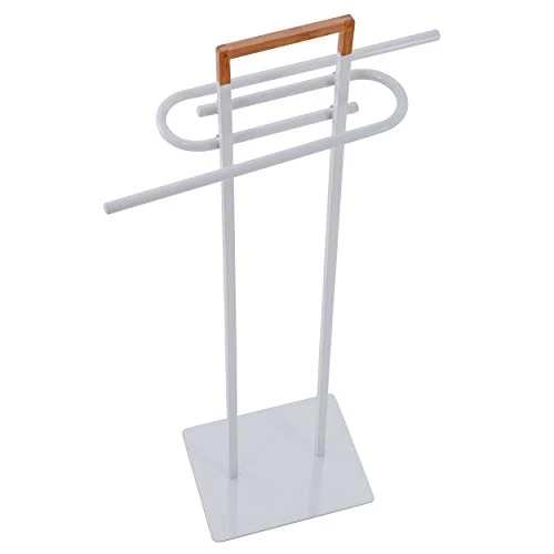 Spirella - Piantana da bagno portasciugamani, serie Natura, (L x x P) circa 46,5 x 20 x 85,5 cm, con 2 aste per asciugaman...