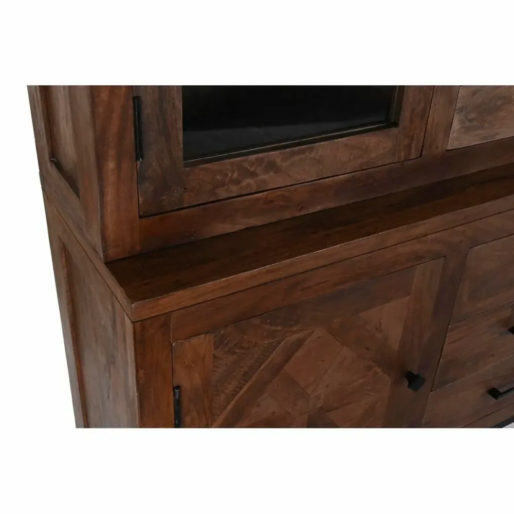 Stand Espositore DKD Home Decor Marrone Teca Metallo (160 x 40 x 175 cm)