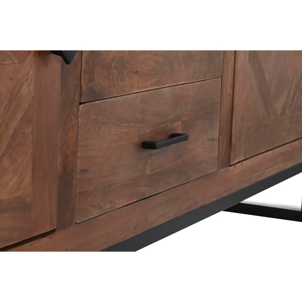 Stand Espositore DKD Home Decor Marrone Teca Metallo (160 x 40 x 175 cm)