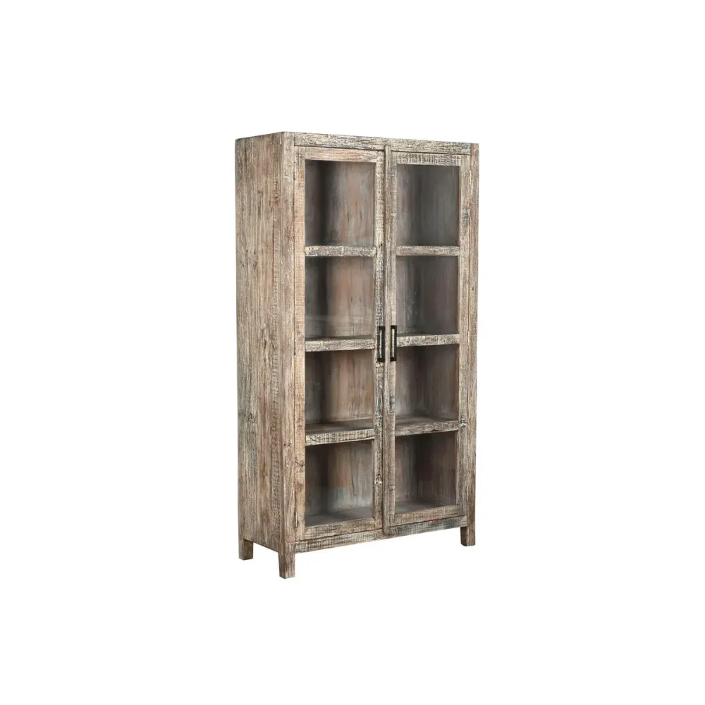 Stand Espositore Home ESPRIT Bianco Marrone Legno Riciclato 100 x 40 x 180 cm