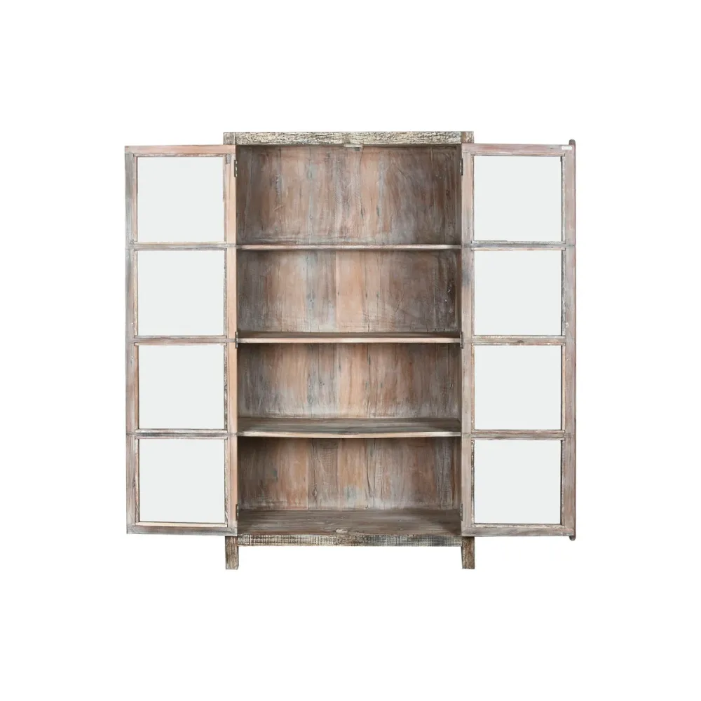 Stand Espositore Home ESPRIT Bianco Marrone Legno Riciclato 100 x 40 x 180 cm