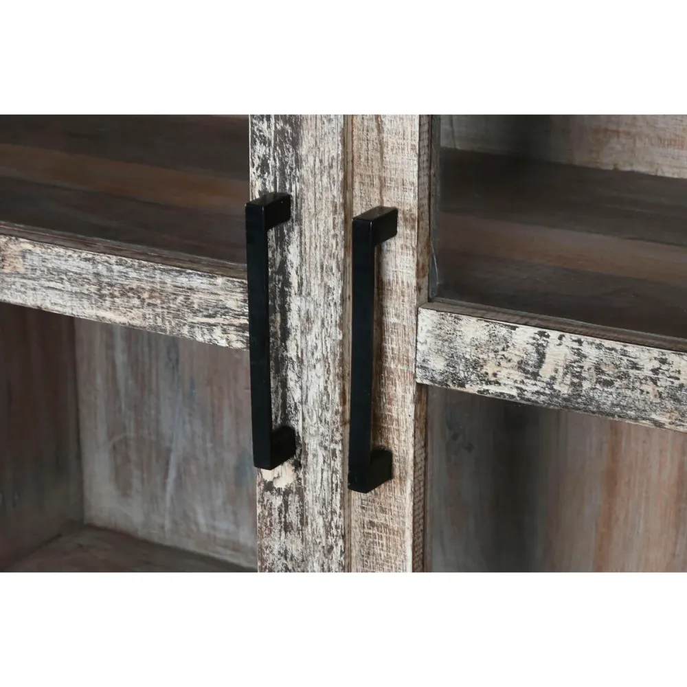 Stand Espositore Home ESPRIT Bianco Marrone Legno Riciclato 100 x 40 x 180 cm