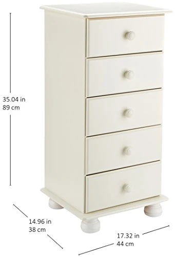 Steens Furniture 3022050050000F/1022050050000N - Comò Richmond, pino massiccio, 91 x 44 x 39 cm, colore: Bianco