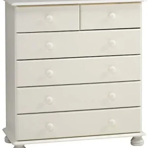 Steens Richmond Comò con 6 Cassetti, MDF, Bianco
