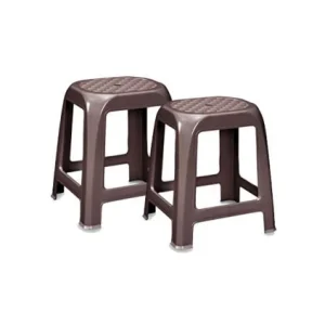 Stefanplast Set 2 SGABELLI da Bagno Elfo Bianco O Tortora (Tortora (22301))