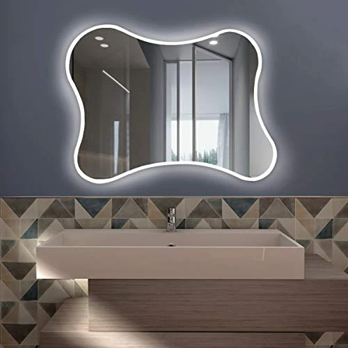 styleglass Specchio Bagno Reversibile Faro da cm 100 x 75, Made Italy, Specchio Parete Retroilluminato LED, Spessore Vetro...
