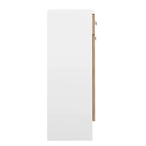 Temahome Combi, Armadietto da Bagno con Portabiancheria, Bianco/Beige (White & Oak)