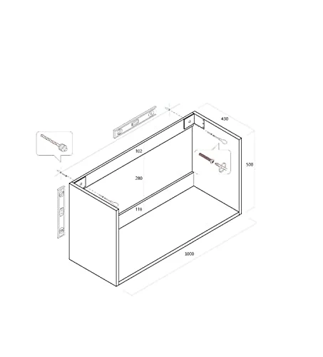 tft Mobile da Bagno Sospeso con Lavabo Specchio e Lampada LED FEBE Rovere Miele