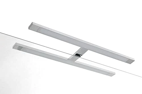 tft Mobile Bagno Sospeso 90 cm Lavabo Specchio e Lampada LED Belsk 2 Bianco e Cemento