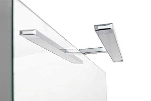 tft Mobile Bagno Sospeso 90 cm Lavabo Specchio e Lampada LED Belsk 2 Bianco e Cemento
