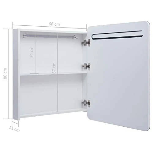 Tidyard Armadietto da Bagno con Specchio e Luce LED,Pensili Bagno,Mobile Specchio Bagno,Specchiera Bagno con Luce,Mobilett...