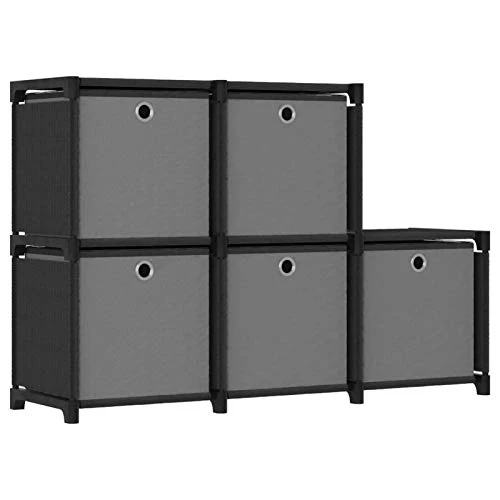 Tidyard Armadietto, Mensola con 5 Vani Cubo e Scatole, Cassettiera Componibili, Cassetti e Scaffali, Tessuto 103x30x72,5 c...