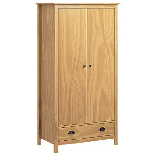 Tidyard Armadio Moderno Legno Massello di Pino con Cassetto e 2 Ante,Armadio Vestiti Moderno,Armadio Camera da Letto,Armad...
