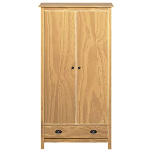 Tidyard Armadio Moderno Legno Massello di Pino con Cassetto e 2 Ante,Armadio Vestiti Moderno,Armadio Camera da Letto,Armad...