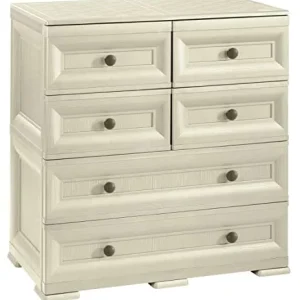 Tontarelli S.p.. CASSETTIERA 4 CASS. Piccoli, 2 Grandi Mobile Contenitore, Angora, 79x47x85.5 cm