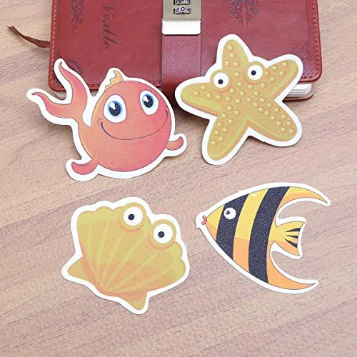 TOPBATHY 2 * 12pcs Non-Slip Bathtub Stickers Self-Adhesive Sticker Marine Organism Decals Bath Tub Shower Surfaces