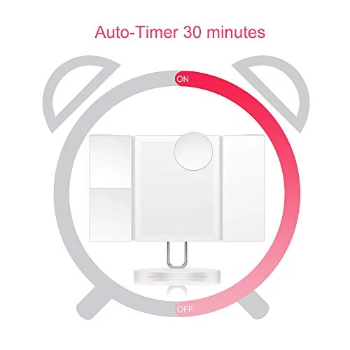 TOUCHBeauty Specchio per Trucco Illuminato,Specchio Trucco con Luce LED Regolabile,Ingranditore 1X/2X/3X/7X,con Touch Scre...