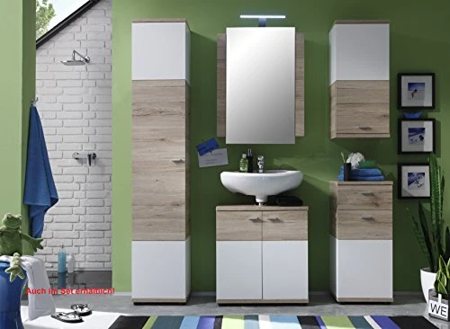 trendteam smart living Mobili, Metallo, Bianco, 36 x 81 x 31 cm