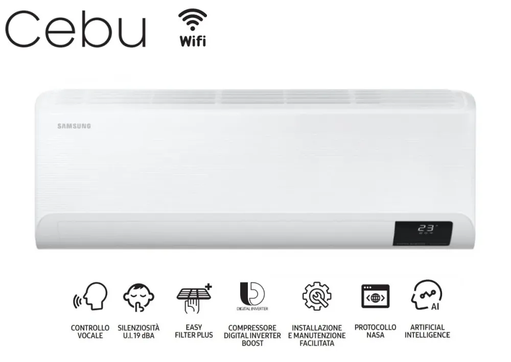 Unità Interna Parete Samsung Inverter serie CEBU 24000 Btu AR24TXFYAWKNEU R-32 Wi-Fi Integrato