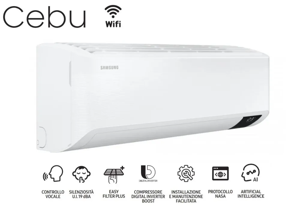 Unità Interna Parete Samsung Inverter serie CEBU 24000 Btu AR24TXFYAWKNEU R-32 Wi-Fi Integrato