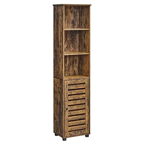 VASAGLE Mobile da Bagno, Armadio Alto per Bagno, Organizzatore Portaoggetti, con 3 Scomparti Aperti e 2 Ripiani Regolabili...