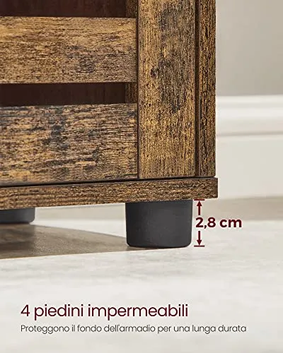 VASAGLE Mobile da Bagno, Armadio Alto per Bagno, Organizzatore Portaoggetti, con 3 Scomparti Aperti e 2 Ripiani Regolabili...