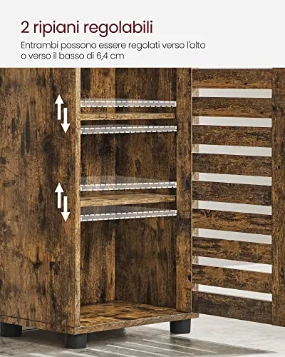 VASAGLE Mobile da Bagno, Armadio Alto per Bagno, Organizzatore Portaoggetti, con 3 Scomparti Aperti e 2 Ripiani Regolabili...