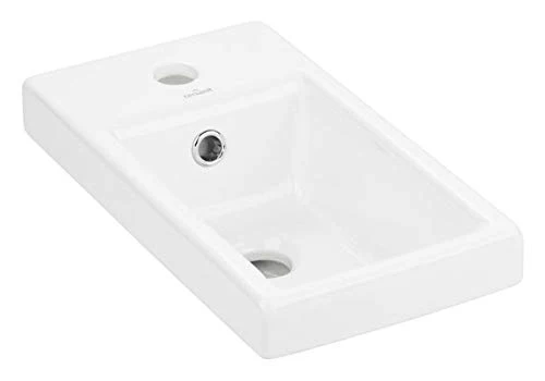 VBChome Das Lara Set 40 cm Bianco Lavabo Mobile da bagno Bianco Lucido Superficie Piccolo Bagno degli ospiti Composto da L...