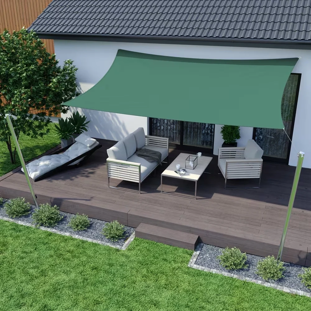 Vela Tenda Rettangolare Parasole Protezione Sole Ombra Giardino 3x4 Mt Verde 017033