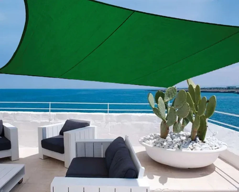 Vela Tenda Rettangolare Parasole Protezione Sole Ombra Giardino 3x4 Mt Verde 017033