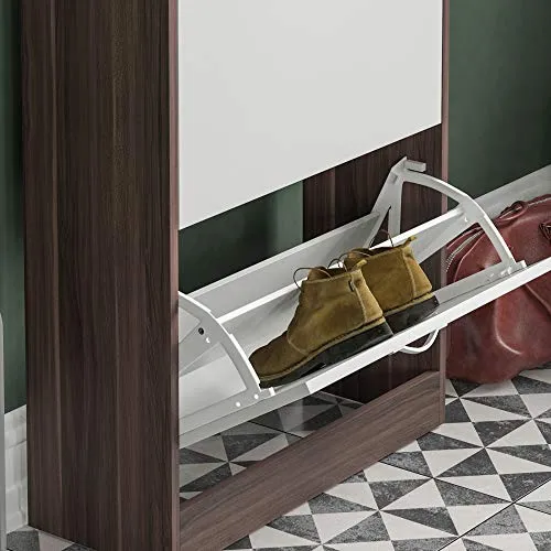 Vida Designs B01MCSS6A1.FR.VC Armadio, Legno, Noce e Bianco, H 118 x W 60 x D 24