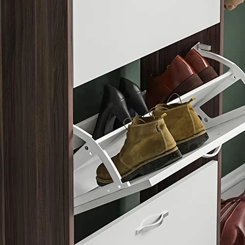 Vida Designs B01MCSS6A1.FR.VC Armadio, Legno, Noce e Bianco, H 118 x W 60 x D 24