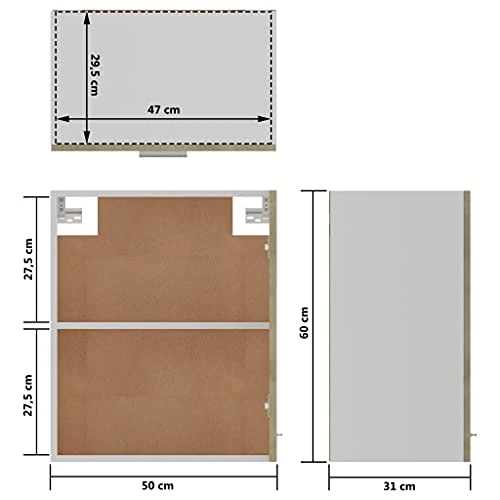 vidaXL Armadio Sospeso Rovere Sonoma 50x31x60 cm Truciolato