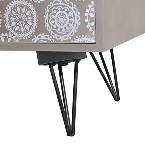 vidaXL Comodino 3 Cassetti Grigio e Marrone Armadietto Notte Stand Cassettiera