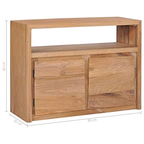 vidaXL Credenza 80x30x60 cm Legno Massello di Teak Madia Comoda Funzionale Durevole Robusta Resistente Ampia Solida Pratic...
