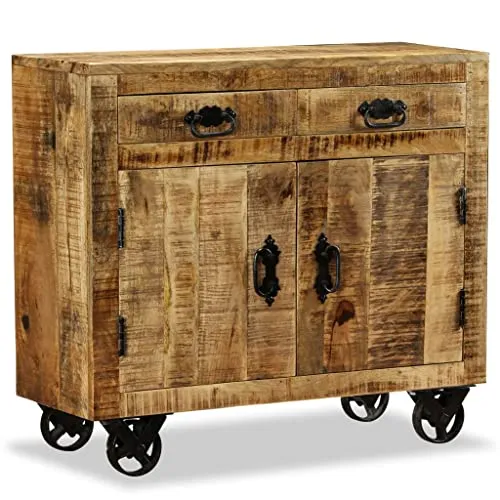 vidaXL Credenza con 2 Cassetti 1 Armadietto Legno Grezzo Mango Cassettiera