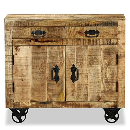 vidaXL Credenza con 2 Cassetti 1 Armadietto Legno Grezzo Mango Cassettiera