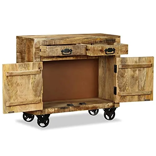vidaXL Credenza con 2 Cassetti 1 Armadietto Legno Grezzo Mango Cassettiera