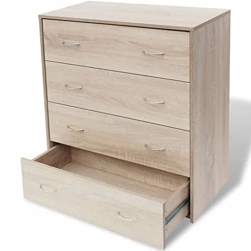 vidaXL Credenza con 4 Cassetti Rovere Cassettiera Mobiletto Mobile Arredo