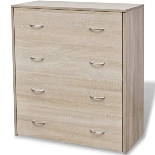 vidaXL Credenza con 4 Cassetti Rovere Cassettiera Mobiletto Mobile Arredo