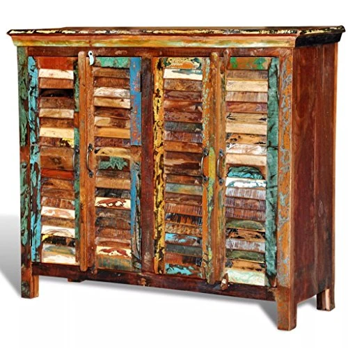 vidaXL Credenza Legno Massello di Riciclo con 4 Sportelli Armadietto Madia
