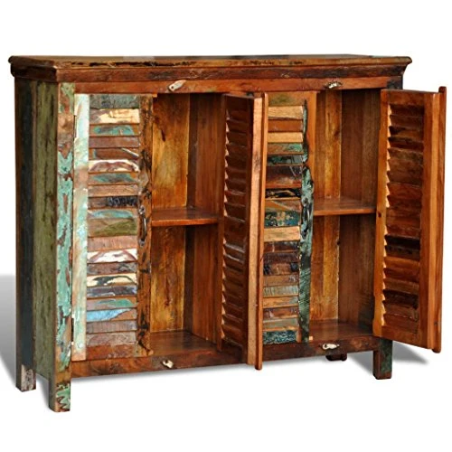 vidaXL Credenza Legno Massello di Riciclo con 4 Sportelli Armadietto Madia