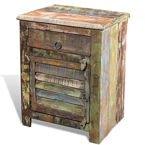 vidaXL Mobile Multicolore Legno Riciclato con Tavolo 1 cassetto 1 sportello